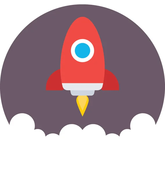 Launch Colored Vector Icon Stock Illustration