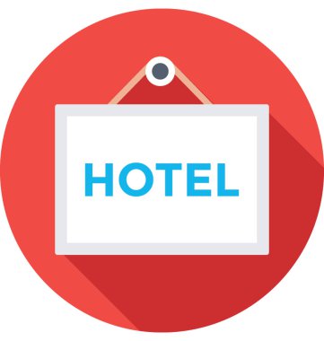 Hotel tabela renkli vektör simgesi