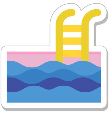 Yüzme renkli vektör simgesi