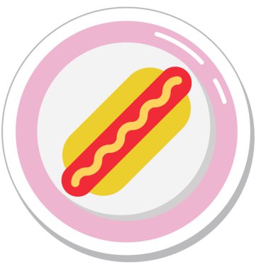 Sosisli sandviç renkli vektör simgesi