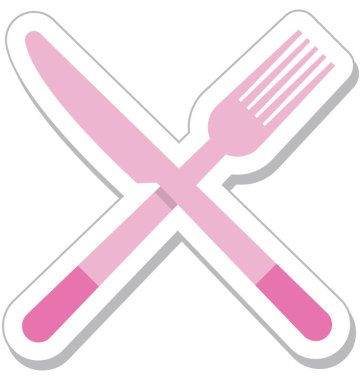 Çatal bıçak takımı renkli vektör simgesi