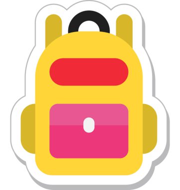 Sırt çantası renkli vektör simgesi