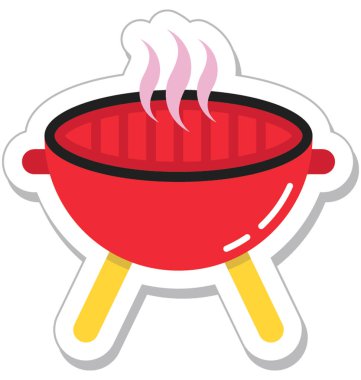 Barbekü renkli vektör simgesi