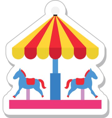 Merry Go yuvarlak renkli vektör simgesi
