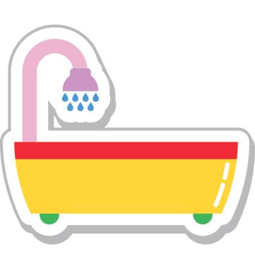 Küvet renkli vektör simgesi