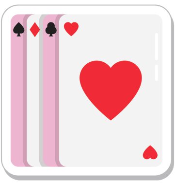 Kalp kart renkli vektör simgesi