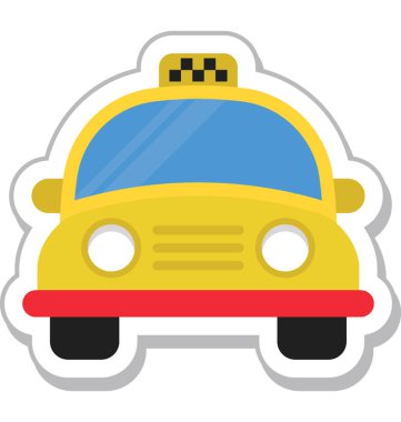 Taksi renkli vektör simgesi