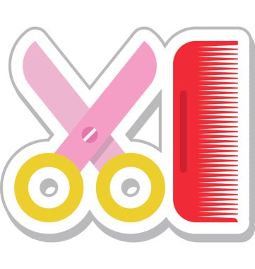 Kuaförlük renkli vektör simgesi