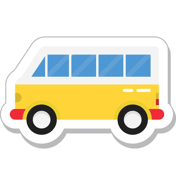 バスの色ベクトルのアイコン — ストックベクタ