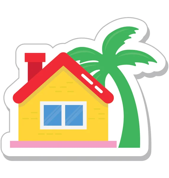 Resort Coloreado Icono Del Vector — Archivo Imágenes Vectoriales