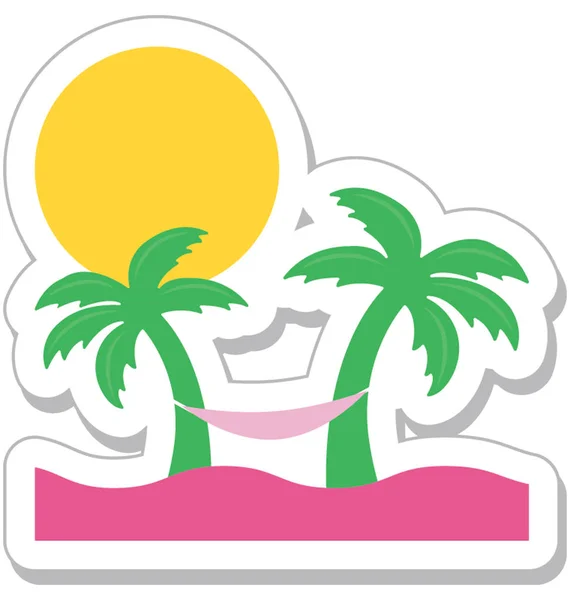 Beach Colored Vector Icon — Stock Vector