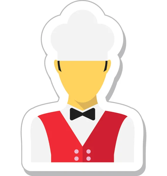 Waiter Colored Vector Icon — Stock Vector