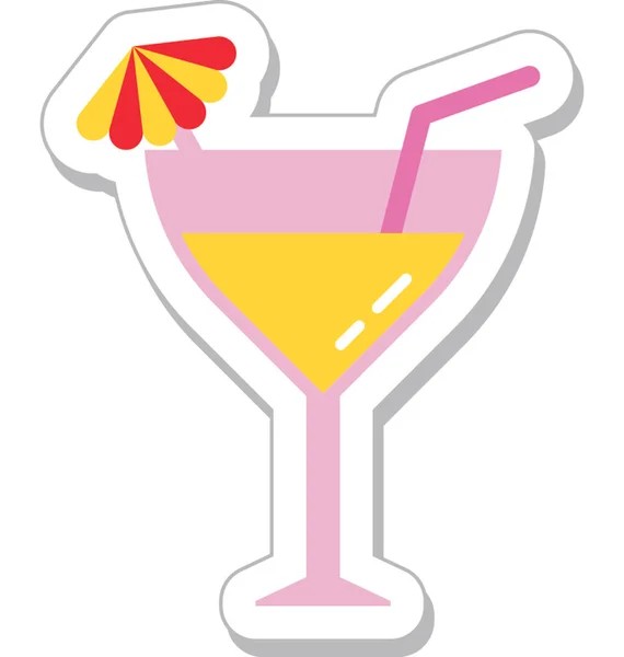 Cocktail Colored Vector Icon — Stock Vector