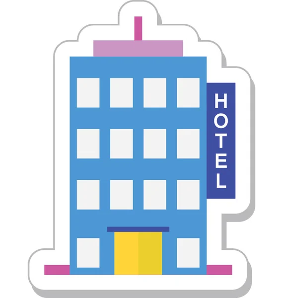 Hotel Icono Vector Color — Vector de stock