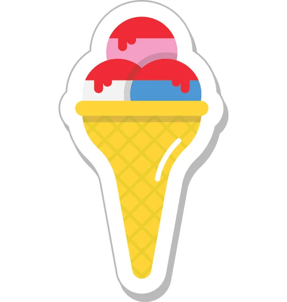 Icono Vector Color Helado — Archivo Imágenes Vectoriales