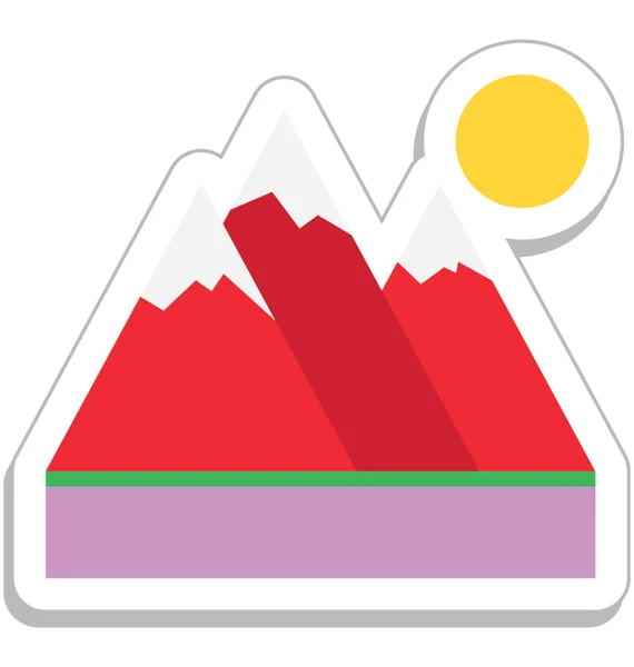 Vector Color Montaña Icono — Archivo Imágenes Vectoriales