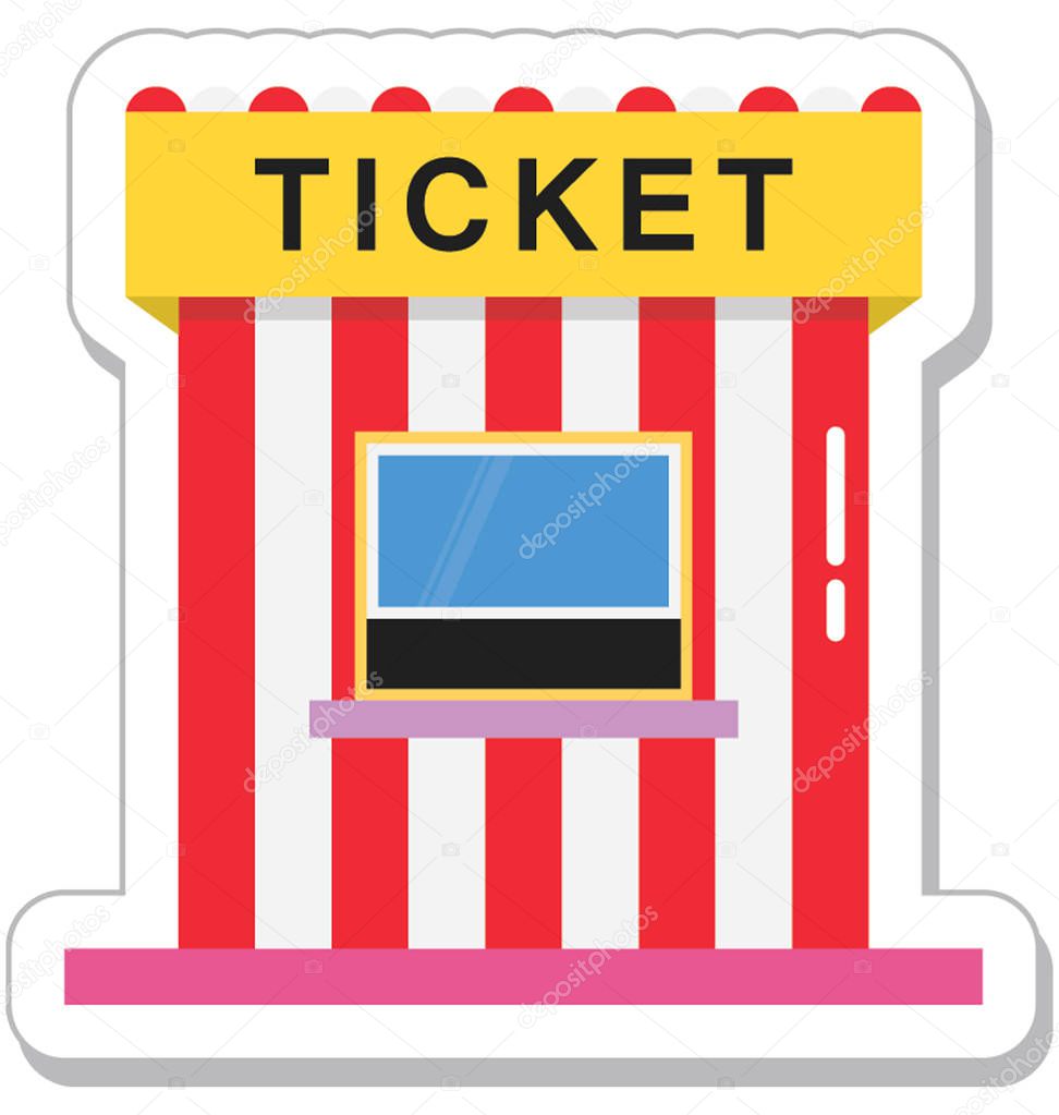 Ticket Counter Colored Vector Icon