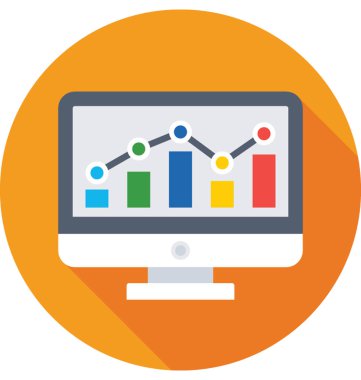 Online grafikler renkli vektör simgesi 