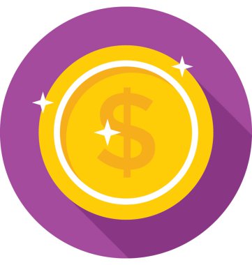 Doları para renkli vektör simgesi