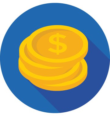 Dolar paraları renkli vektör simgesi 