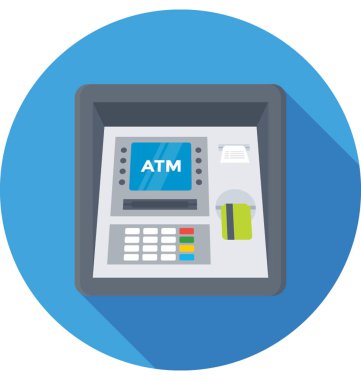 ATM makine renkli vektör simgesi
