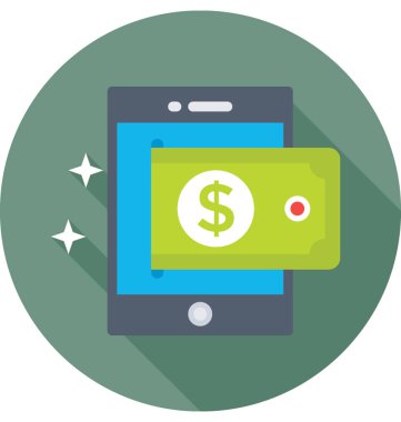 Mobil işlem renkli vektör simgesi 