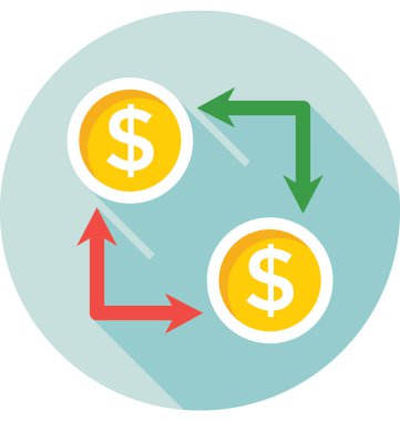 Dolar değeri renkli vektör simgesi 