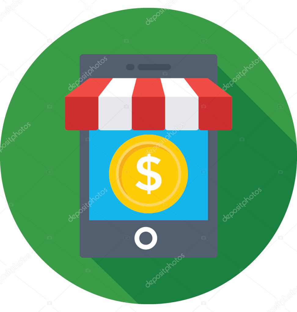 Shopping App Colored Vector Icon 