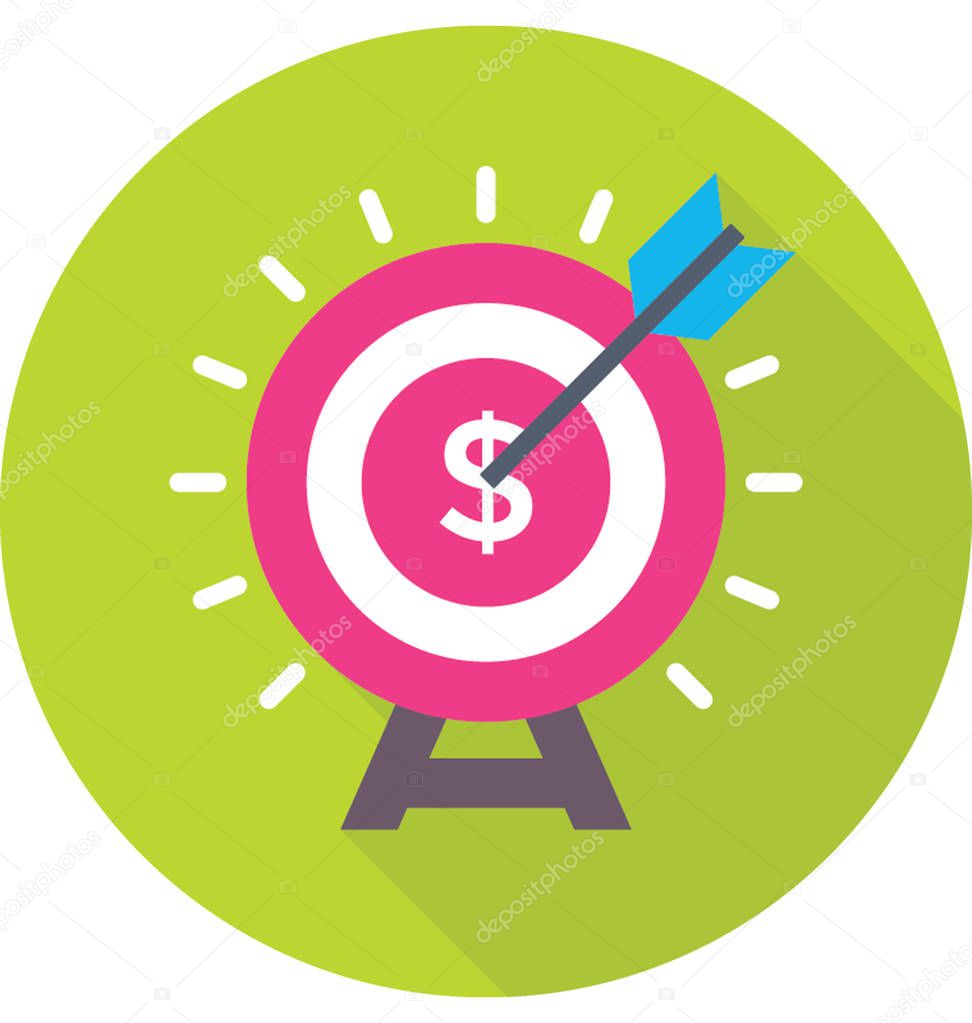 Business Target Colored Vector Icon 