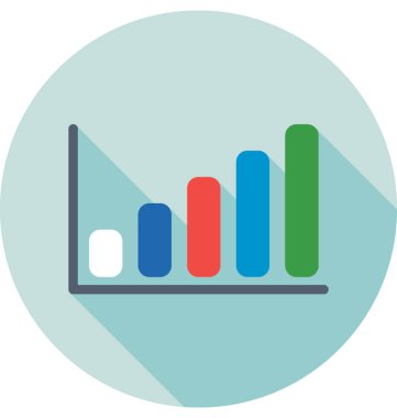 Çubuk grafik renkli vektör simgesi