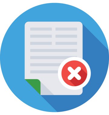 Belgeleri renkli vektör simge iptal