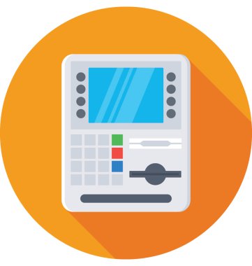 ATM makine renkli vektör simgesi