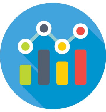 Çubuk grafik renkli vektör simgesi