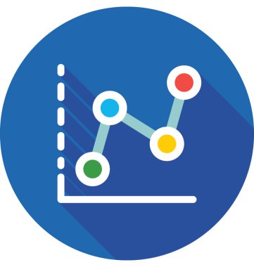 Çizgi grafik renkli vektör simgesi