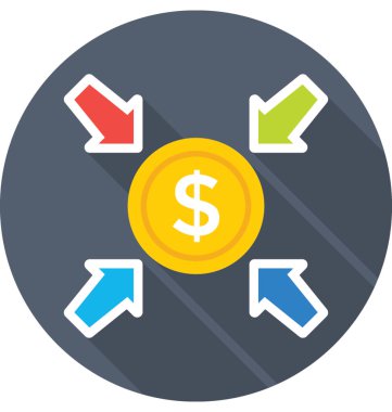 Doları renkli vektör simgesi