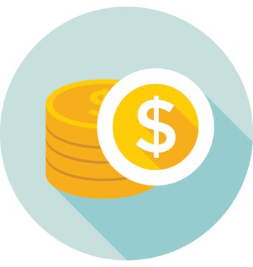 Dolar paraları renkli vektör simgesi 