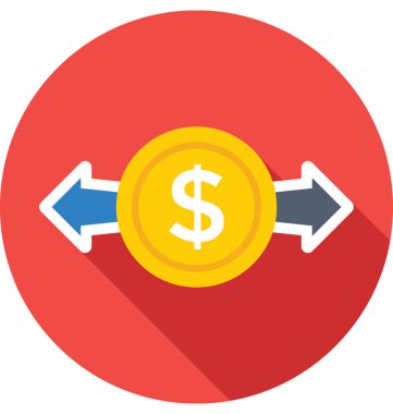 Dolar değeri renkli vektör simgesi 