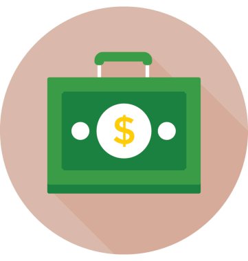 Para birimi evrak çantası'nı renkli vektör simgesi 