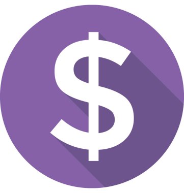 Doları renkli vektör simgesi