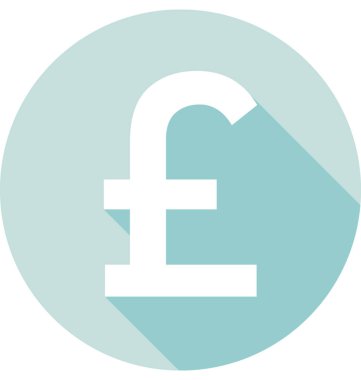 Lirası renkli vektör simgesi