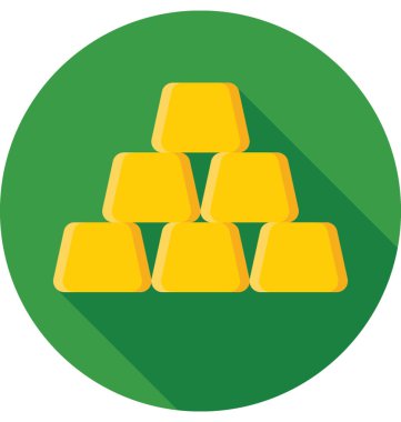 Altın külçeler renkli vektör simgesi