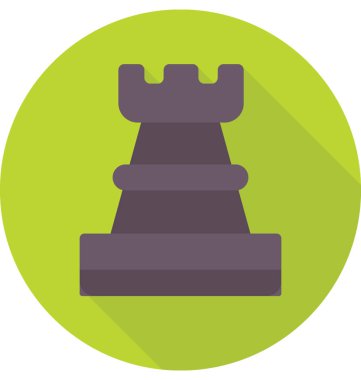 Satranç kule renkli vektör simgesi