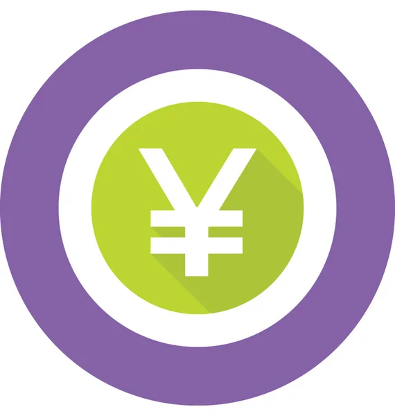 Yen Färgad Vektor Symbol — Stock vektor