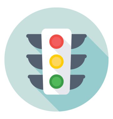  Trafik ışıkları renkli vektör simgesi