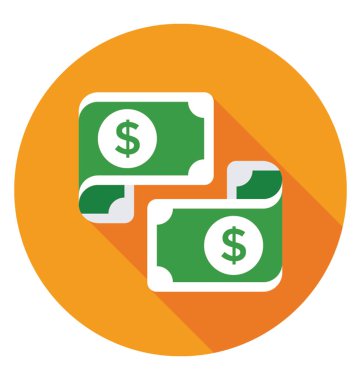 Banknot renkli vektör simgesi