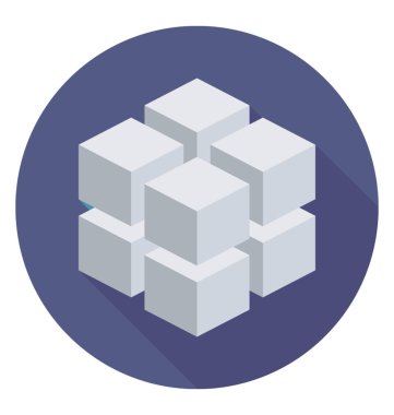 küp renkli vektör simgesi