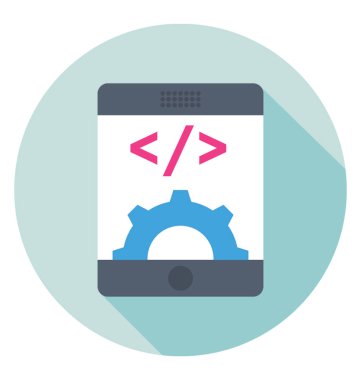 Mobil geliştirme renkli vektör simgesi