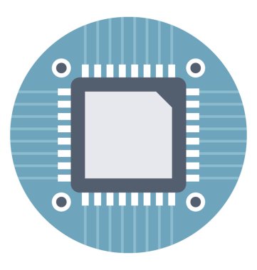 İşlemci renkli vektör simgesi