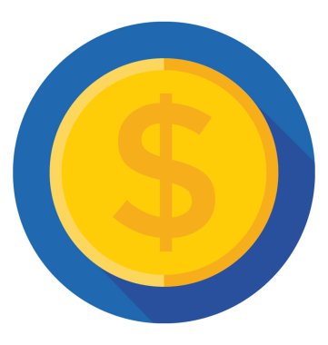 Doları renkli vektör simgesi