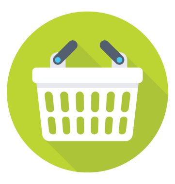 Sepeti renkli vektör simgesi